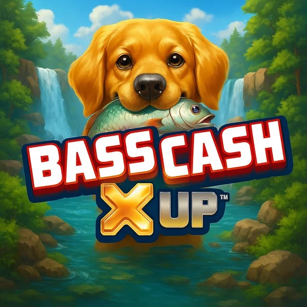 Bass Cash X UP logo by Alchemy Gaming at HappySpins Casino