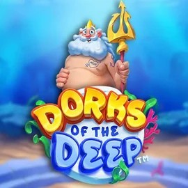 Dorks of the Deep slot logo by Hacksaw Gaming at HappySpins CasinoDorks of the Deep