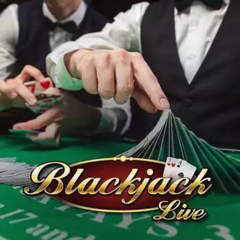 Live Blackjack logo by Evolution at HappySpins Casino