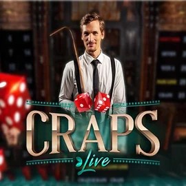 Live Craps slot logo by Evolution at HappySpins Casino
