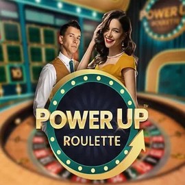 PowerUP Roulette logo – Live Casino by Pragmatic Play at HappySpins Casino